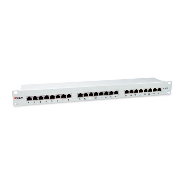 Equip Patchpanel 24x RJ45 Cat6 19" FTP 1HE ISO/IEC hellgrau