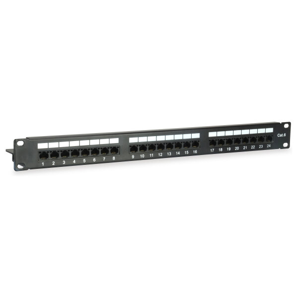 Equip Patchpanel 24x Cat6 19" UTP 1HE Keystone Montage sw