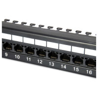 Equip Patchpanel 24x Cat6 19" UTP 1HE Keystone Montage sw