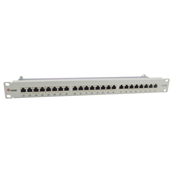 Equip Patchpanel 24x RJ45 Cat6A 19" FTP 1HE ISO/IEC hellgrau