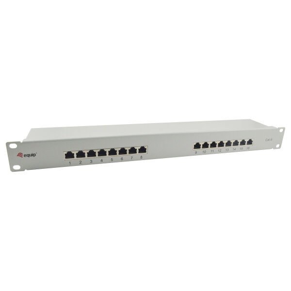 Equip Patchpanel 16x RJ45 Cat6 19" FTP 1HE ISO/IEC hellgrau