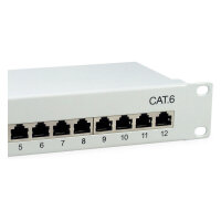 Equip Patchpanel 12x RJ45 Cat6 10" FTP 1HE ISO/IEC hellgrau