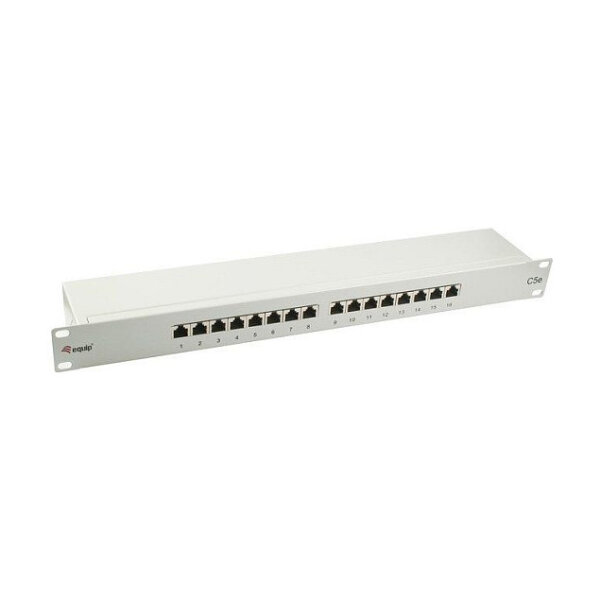 Equip Patchpanel 16x RJ45 Cat5e 19" FTP 1HE hellgrau