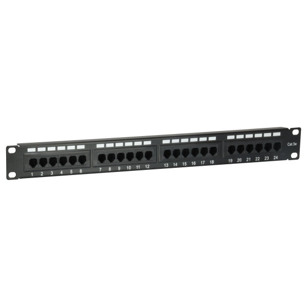 Equip Patchpanel 24x RJ45 Cat5e 19" UTP 1HE schwarz