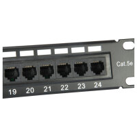 Equip Patchpanel 24x RJ45 Cat5e 19" UTP 1HE schwarz