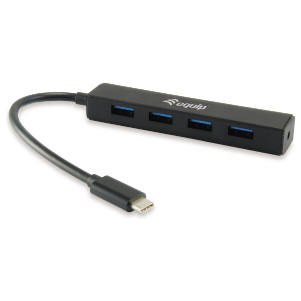 Equip USB-Hub 4-Port 3.2/C->4x3.0 5Gbps o.Netzteil sw