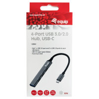 Equip USB-Hub 4-Port 3.0/C->1x3.0 3x2.0 5Gbps o.Netzteil gr