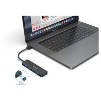 Equip USB-Hub 4-Port 3.2 ->4x3.0 +USB-C Adp.5Gbps o.Netz.sw