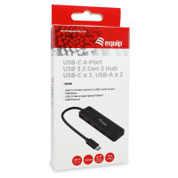 Equip USB-Hub 4-Port 3.2/C->2xUSB-C 2xUSB-A 10Gbps o.Netz.sw