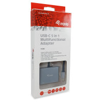 Equip Dock USB-C->HDMI.VGA.USB3.0.AUX.100WPD 15cm sw