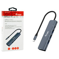 Equip Dock USB-C->HDMI.3xUSB3.0.100WPD 25cm gr