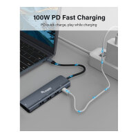 Equip Dock USB-C->HDMI.3xUSB3.0.100WPD 25cm gr
