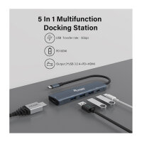 Equip Dock USB-C->HDMI.3xUSB3.0.100WPD 25cm gr