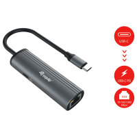 Equip Dock USB-C->GbE.100WPD3.0 15cm gr