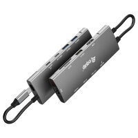 Equip Dock USB-C->HDMI.GbE.USB2.0.3xUSB3.0.100WPD.+...