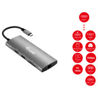Equip Dock USB-C->HDMI.GbE.USB2.0.3xUSB3.0.100WPD.+ 25cm si