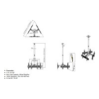 Equip Deckenhalterung 32"-65"/3TFT je 30kg 2Gelenke neig. sw lite Retail