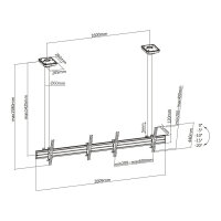 Equip Deckenhalterung 45"-55"/2TFT je 50kg 1Gelenk neig. sw lite Retail (Speditionsversand)