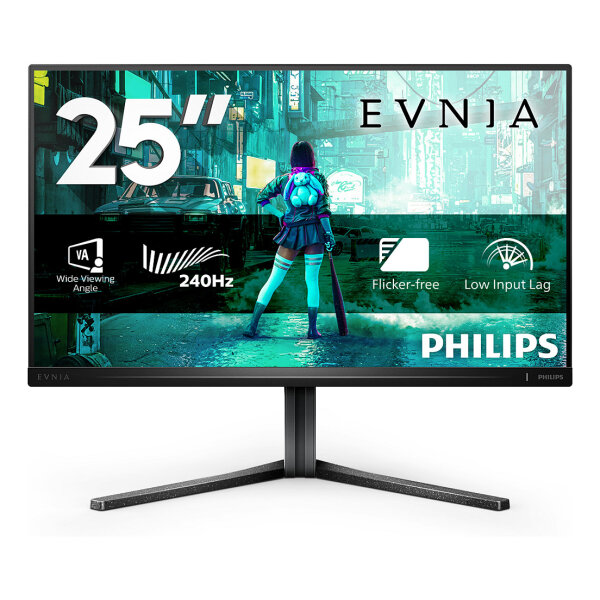 62,2cm/24,5" (1920x1080) Philips Evnia 25M2N3200W/00 16:9 VA 1ms 240Hz HDMI2.0 DisplayPort1.4 VESA Black/Anthrazit