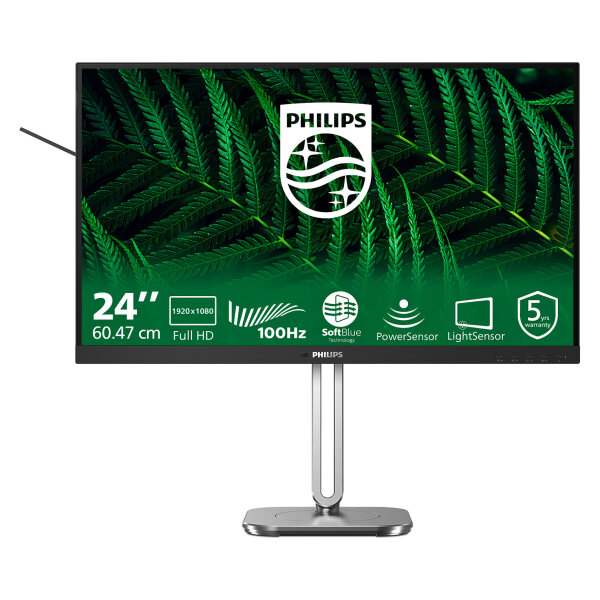 Philips 60.5cm (23.8") 24B2G5200 16:09 HDMI+DP+USB darkgrey