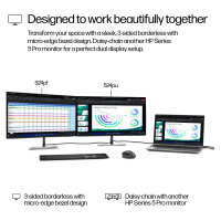 60,5cm/23,8" (1920x1080) HP 524pu 16:9 IPS 5ms 100Hz HDMI DisplayPort USB-C USB-Hub VESA Speaker Silver/Black