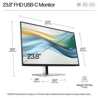 60,5cm/23,8" (1920x1080) HP 524pu 16:9 IPS 5ms 100Hz HDMI DisplayPort USB-C USB-Hub VESA Speaker Silver/Black