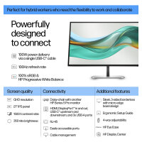 68,6cm/27" (2560x1440) HP 527pu 9E0G5AA 16:9 WQHD IPS 5ms 100Hz HDMI DisplayPort USB-C USB LAN VESA Black