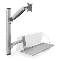 DIGITUS DA-90354 Wandhalterung für 1 Monitor + Tastaturhalterung 69cm 27" 8kg