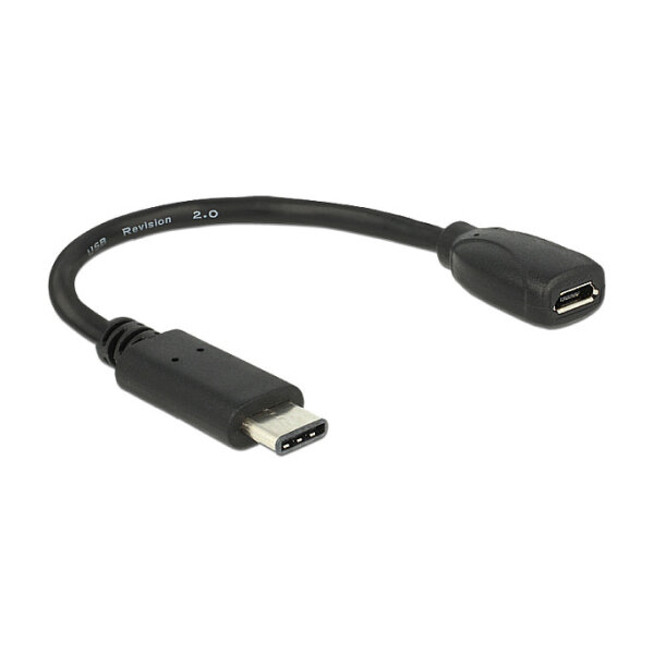 USB C > Adapter USB 2.0 Typ Micro-B Buchse 15 cm schwarz Delock
