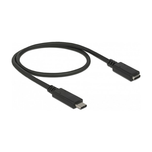 USB3.1 C > USB Type-C™ Buchse Verlängerung 0,5 m schwarz Delock