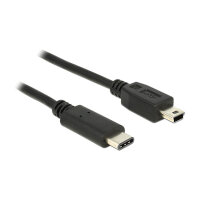 USB2.0 USB Type-C 2.0 Stecker > USB 2.0 Typ Mini-B Stecker 1,0 m schwarz Delock