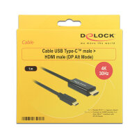 DeLock HDMI > USB-C (ST-ST) 1m Adapterkabel 4K 30Hz Schwarz