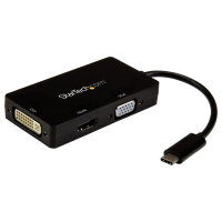 USB C > DVI StarTech.com CDPVGDVHDBP 3840 x 2160Pixel Schwarz USB-Grafikadapter