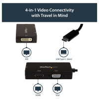USB C > DVI StarTech.com CDPVGDVHDBP 3840 x 2160Pixel Schwarz USB-Grafikadapter