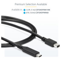 1,8m USB-C auf Mini DisplayPort Kabel - USB C zu mDP Kabel - 4K 60Hz - Schwarz