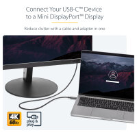 1,8m USB-C auf Mini DisplayPort Kabel - USB C zu mDP Kabel - 4K 60Hz - Schwarz