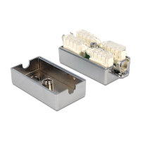Mit dieser Kupplung von Delock können Sie zwei Netzwerkkabel auch ohne Stecker verbinden, um sie zu verlängern oder zu reparieren. Die LSA-Leiste