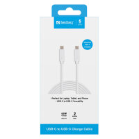 Sandberg USB-C (ST-ST) 2m Anschlusskabel Weiß