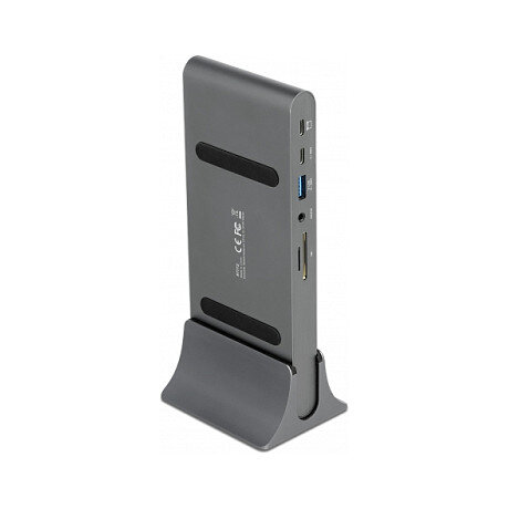 D DeLOCK Dockingstation 2xDisplayPort/HDMI/3xUSB3.2/RJ45 Ethernet/Audio/2xUSB-C Grey