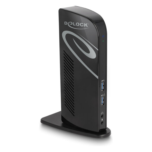 D DeLOCK Dockingstation 4xUSB3.2/2xDisplayPort 4K/RJ45 Ethernet/Audio Black