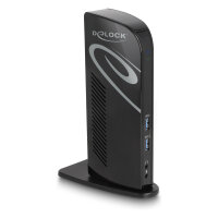 D DeLOCK Dockingstation 4xUSB3.2/2xDisplayPort 4K/RJ45 Ethernet/Audio Black