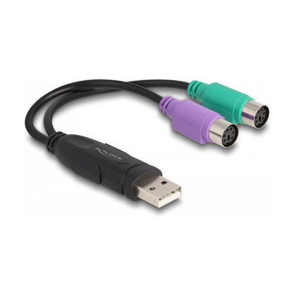 Adapter USB > PS/2 (ST-BU) 17cm DeLOCK Black