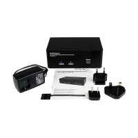 StarTech.com 2 Port Dual DisplayPort USB KVM Switch mit Audio - DisplayPort Desktop KVM Umschalter mit USB Hub - 4xUSB Buchse 2xDP Buchse - K