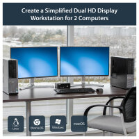 StarTech.com 2 Port Dual DisplayPort USB KVM Switch mit Audio - DisplayPort Desktop KVM Umschalter mit USB Hub - 4xUSB Buchse 2xDP Buchse - K