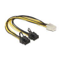 Inter. 6Pin PCIe Strom auf 2x 6+2 Pin (Bu - St)