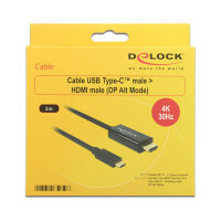 DeLock HDMI > USB-C (ST-ST) 2m Adapterkabel 4K 30Hz...