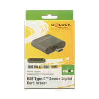 CardReader USB-C > SDHC / SDXC UHS-II / MMC Single Slot Delock