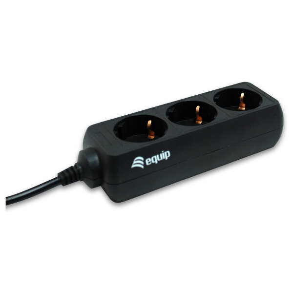 equip STR. 3er Steckdose Black 1.1m