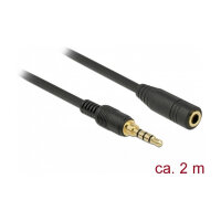 A Klinke 3,5mm 4 PIN Stecker 2m black