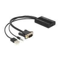 Delock Adapter VGA, DB-15, USB > HDMI